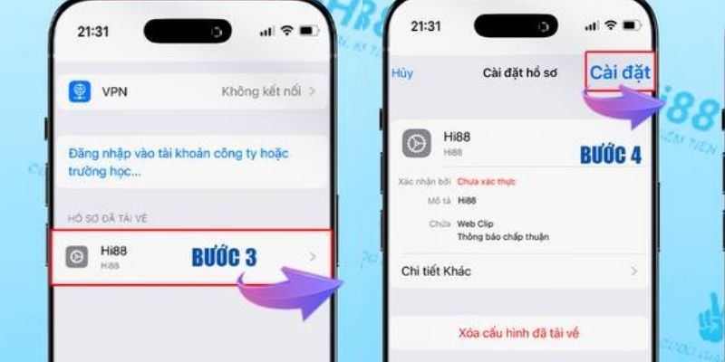 hưỡng dẫn tải app hi88